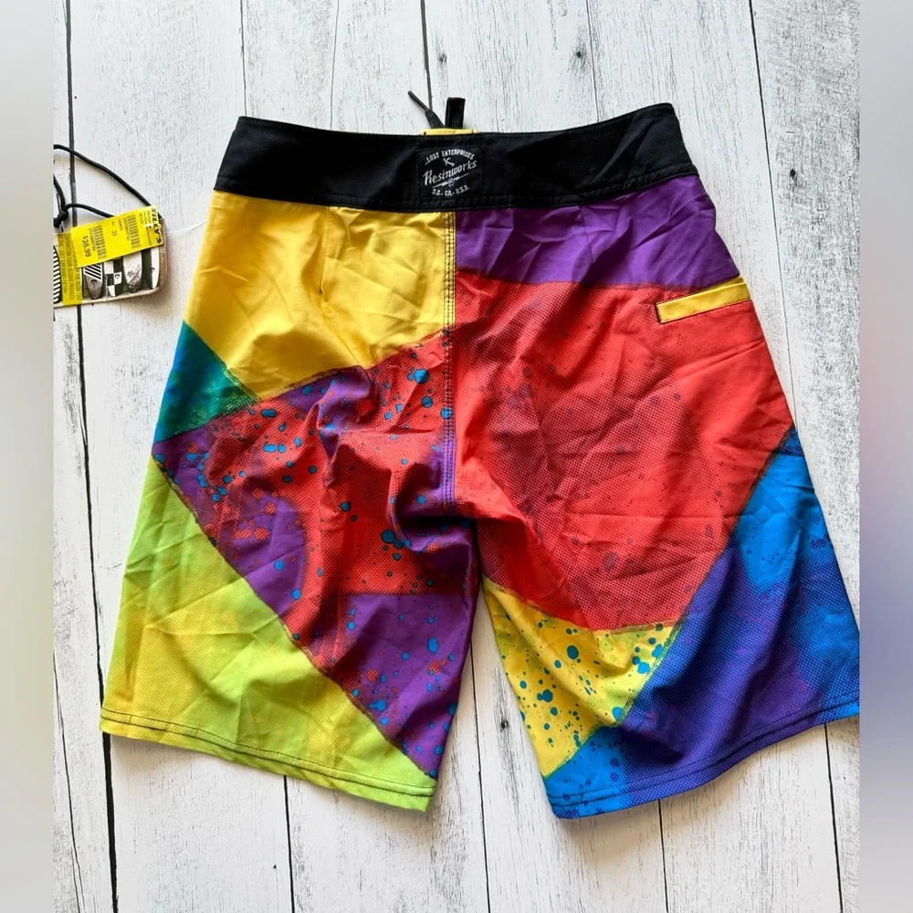 Lost Enterprises X Resin Works Art Board Shorts Size‎ 25 Surf Skate Trunks - Picture 2 of 7
